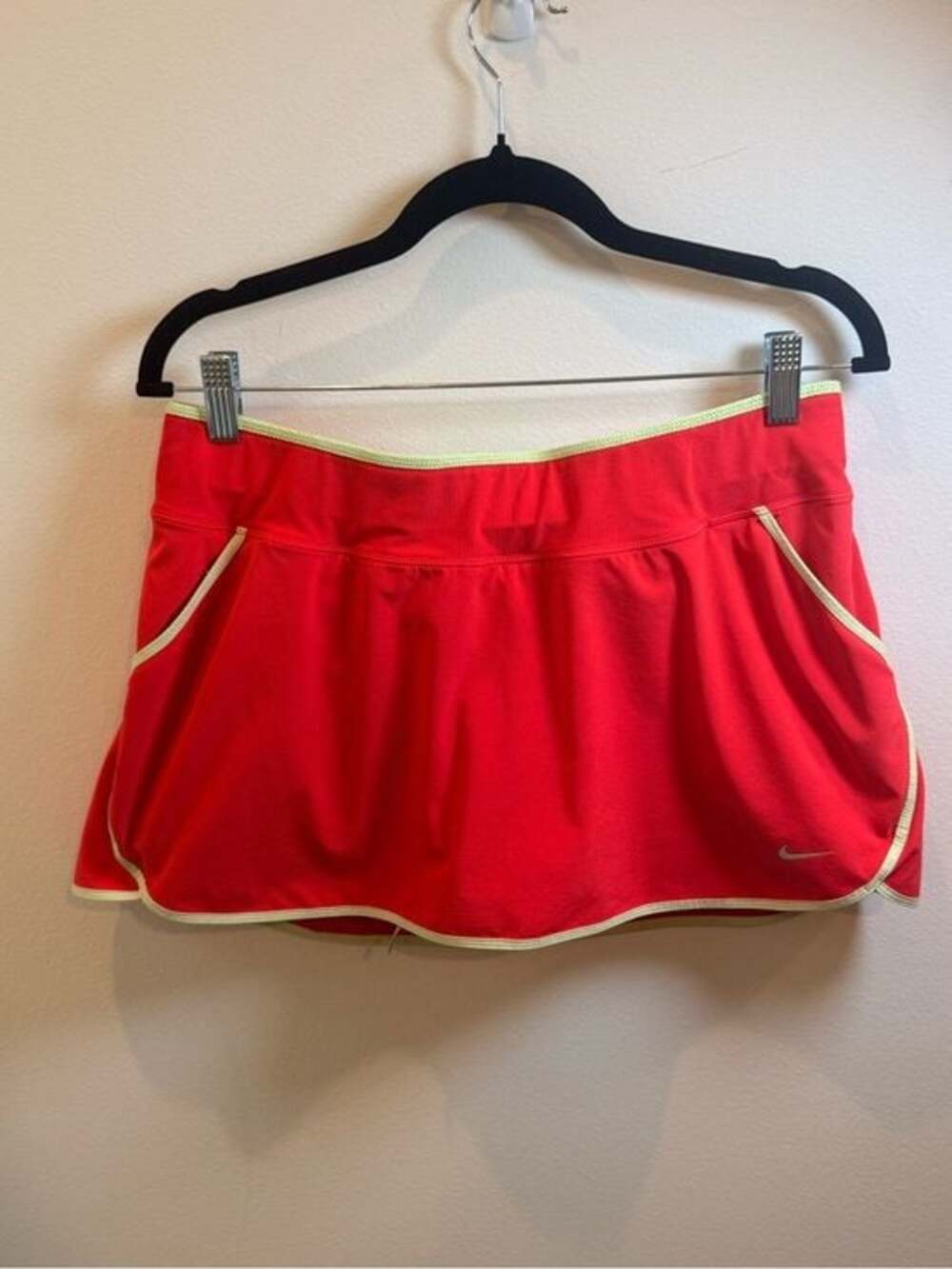 Nike Dri-Fit Activewear Running Skort Red/Yellow Stretch Drawstring Size M
